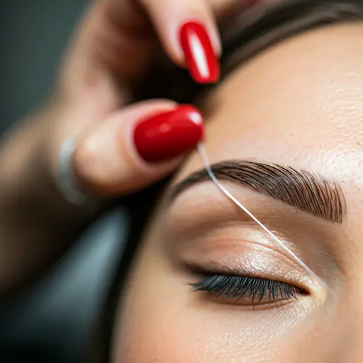 Expert threading services at Anu's Beautique, including eyebrow threading, upper lip, chin, full face, neck, and sideburns for men and women.
